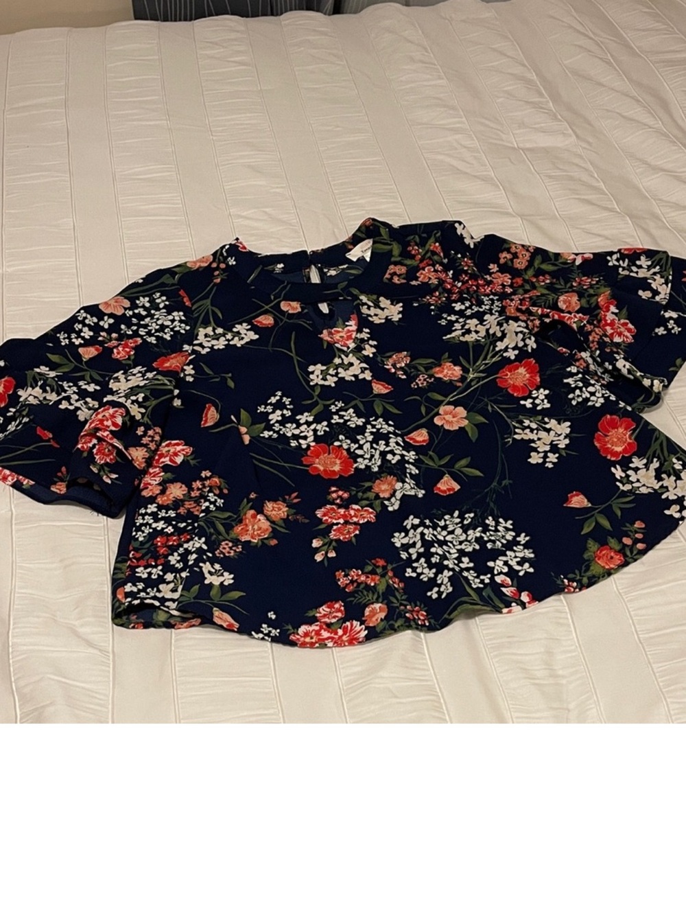 URBAN Romantics Floral Blouse - Navy and Red